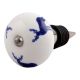Blue Standing Rein Deer Pattern Ceramic Wine Stopper (Pack Of One Piece)